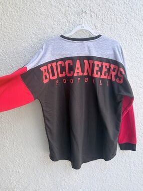 Buccaneers Colorblock Long Sleeve Shirt - Black/Red/Grey